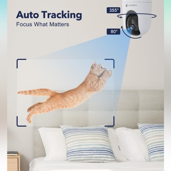 Mubview indoor security camera, 2K,pet camera 2.4G, white - Picture 6 of 6